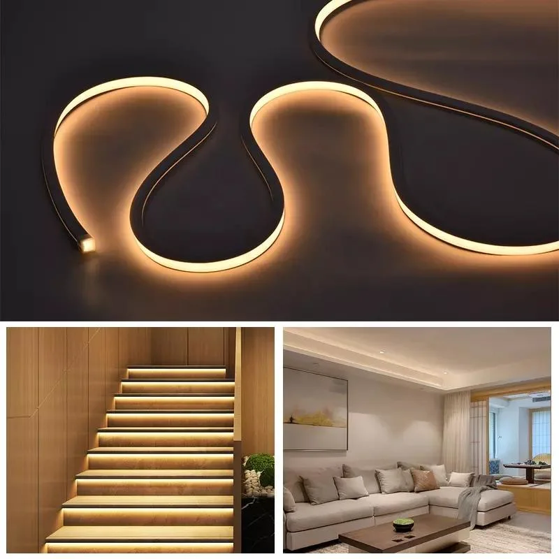 Waterproof 2835 12V 24V 3000K 6000K 80 CRI Neon Smart LED Strip Light Fixture LED Strip 8*16 for Home Party Decor