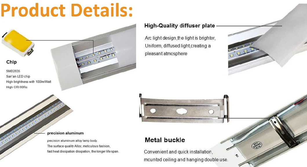 LED Batten 600mm 1200mm 1500mm Emergency IP65 LED Tri-Proof Light